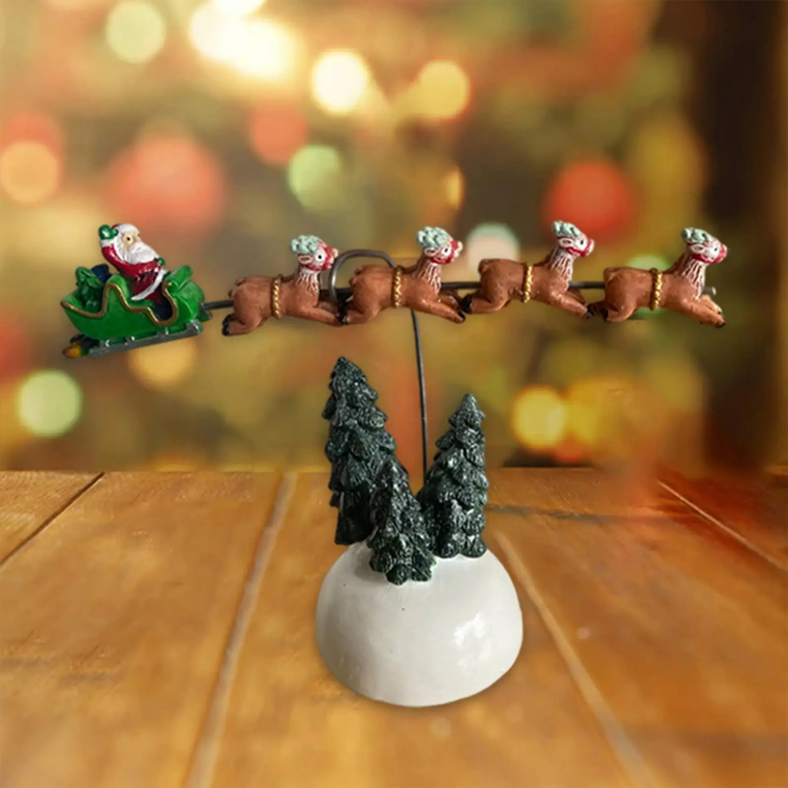 Multi Color Flaming Sleigh National Lampoons Christmas Vacation Village for Wine Cabinet Office Dining Room Gift Decorative