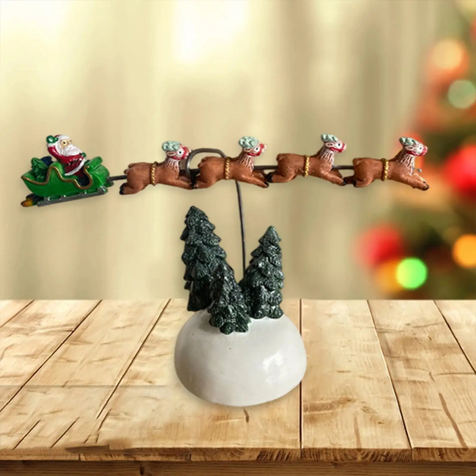 Multi Color Flaming Sleigh National Lampoons Christmas Vacation Village for Wine Cabinet Office Dining Room Gift Decorative