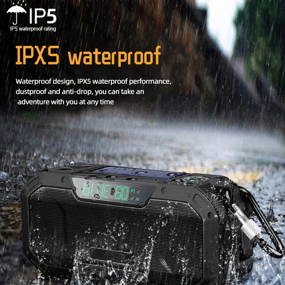 Multi-purpose Emergency Radio Hand Crank USB Rechargeable On Batteries Solar Portable FM Radio Flashlight Reading Lamp SOS Alarm - Image 4