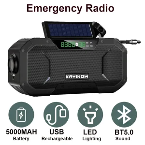 Multi-purpose Emergency Radio Hand Crank USB Rechargeable On Batteries Solar Portable FM Radio Flashlight Reading Lamp SOS Alarm