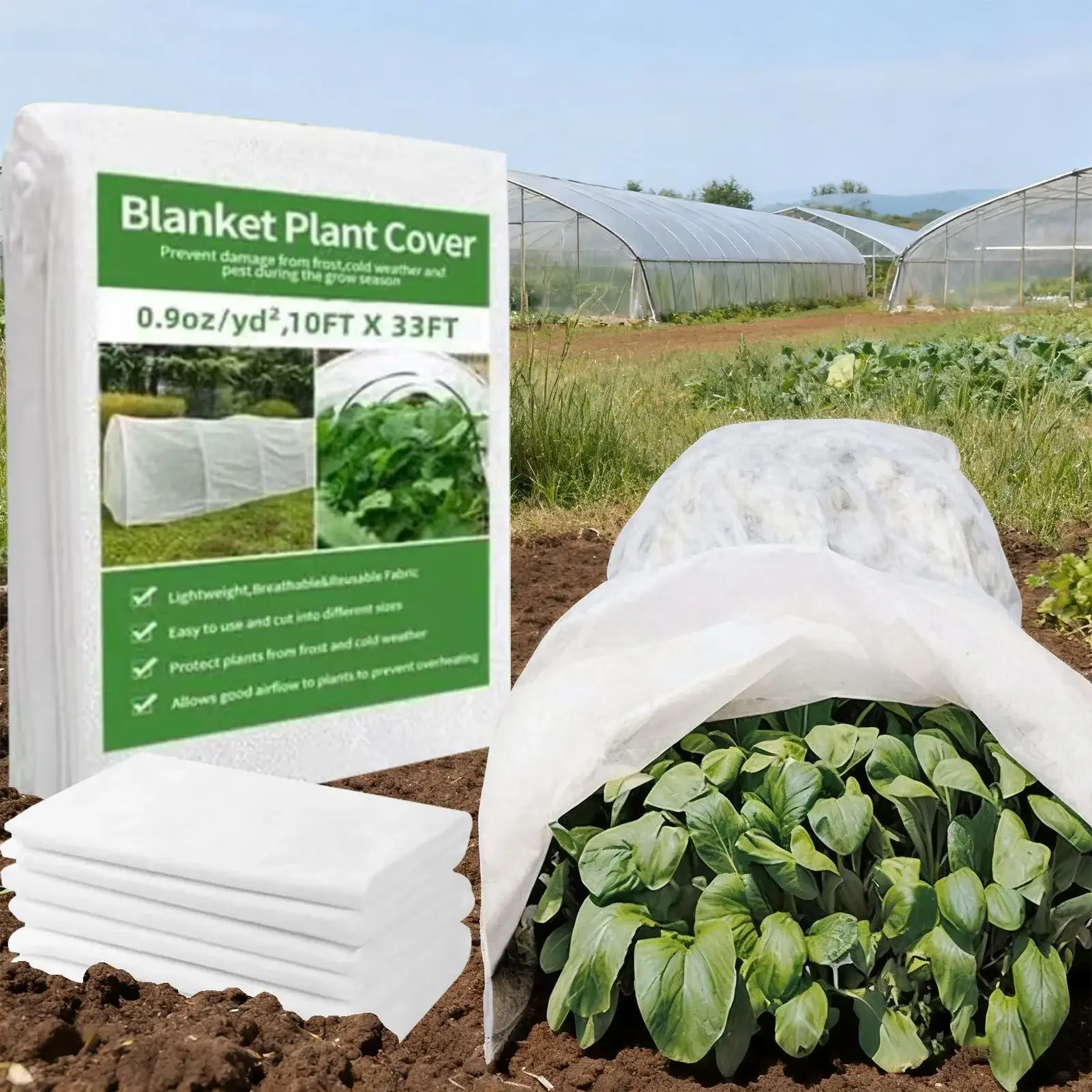 Multi-size DIY Plant Covers Freeze Protection Floating Row Blanket for Fruit Vegetable Tree Winter Cold Weather Yard Garden Tool - Image 2