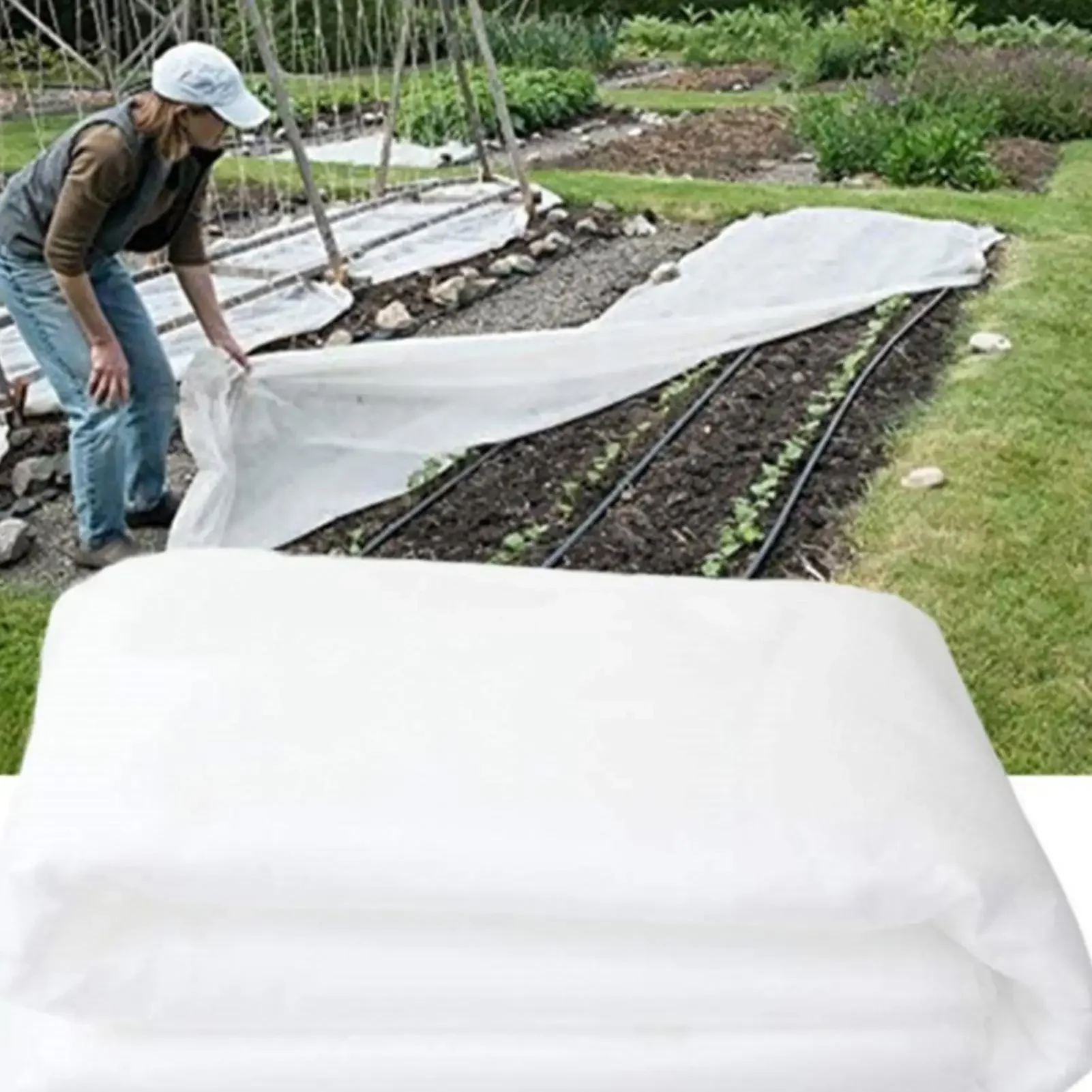 Multi-size DIY Plant Covers Freeze Protection Floating Row Blanket for Fruit Vegetable Tree Winter Cold Weather Yard Garden Tool - Image 6