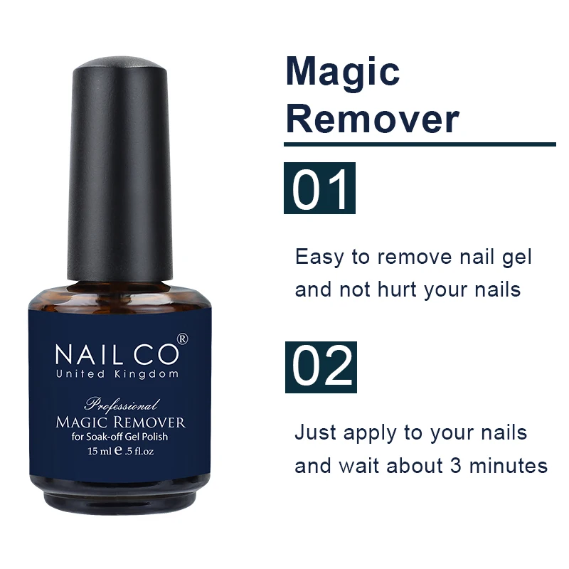 NAILCO 15ml Magic Fast Nail Gel Polish Remover Clean UV Soak Off Semi Permanent Varnish Nail Art Removal Tools Manicure Product - Image 4