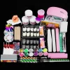 Nail Acrylic Kit 12 Color Glitter Acrylic Powder 3D Nail Art Engraving Extended Mold Crystal Powder Nail Art Tool Kit