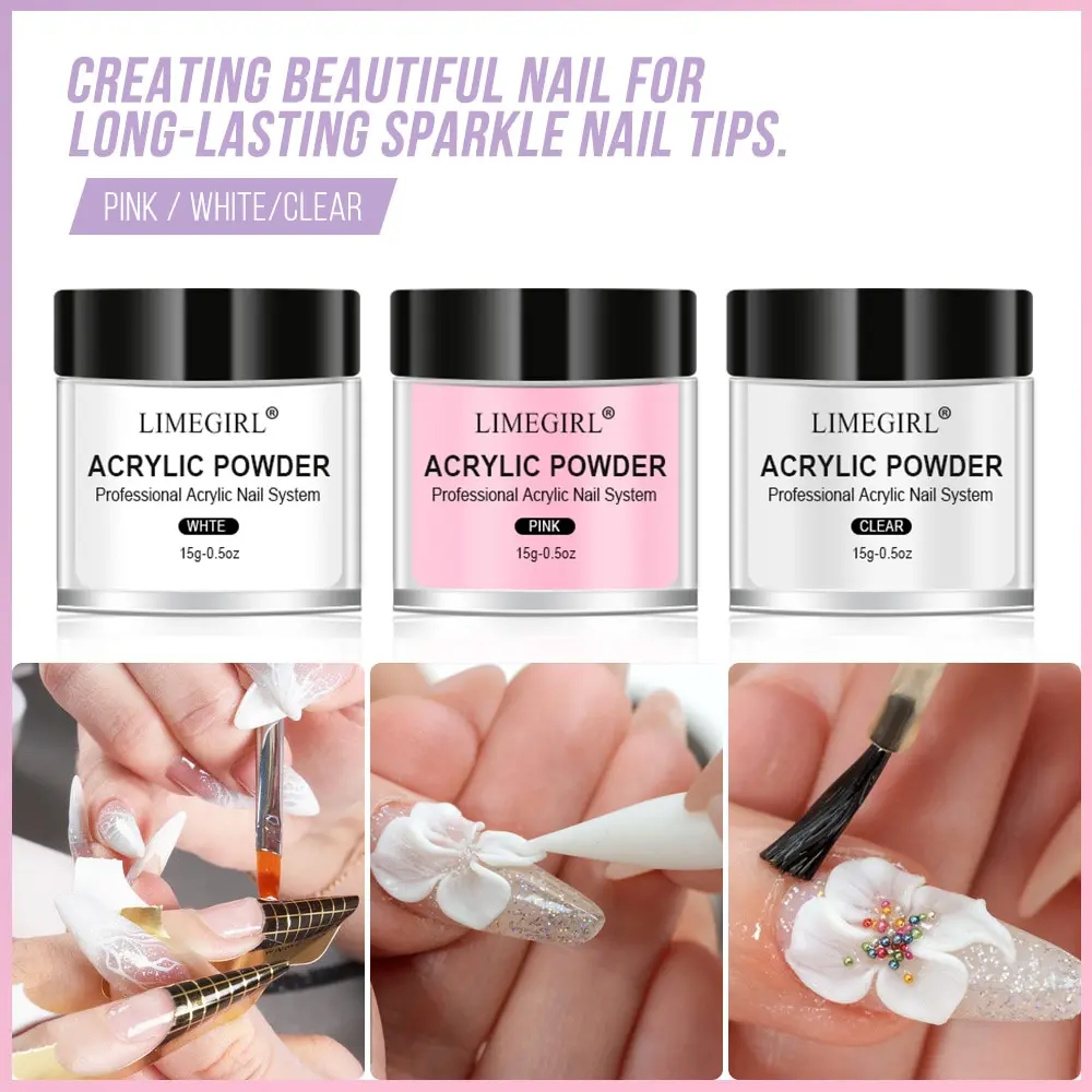 Nail Acrylic Powder and Liquid Monomer Set Acrylic Nail Kit for Nails Extension Acrylic Dipping Powder 3D Flower Carving Tools - Image 2
