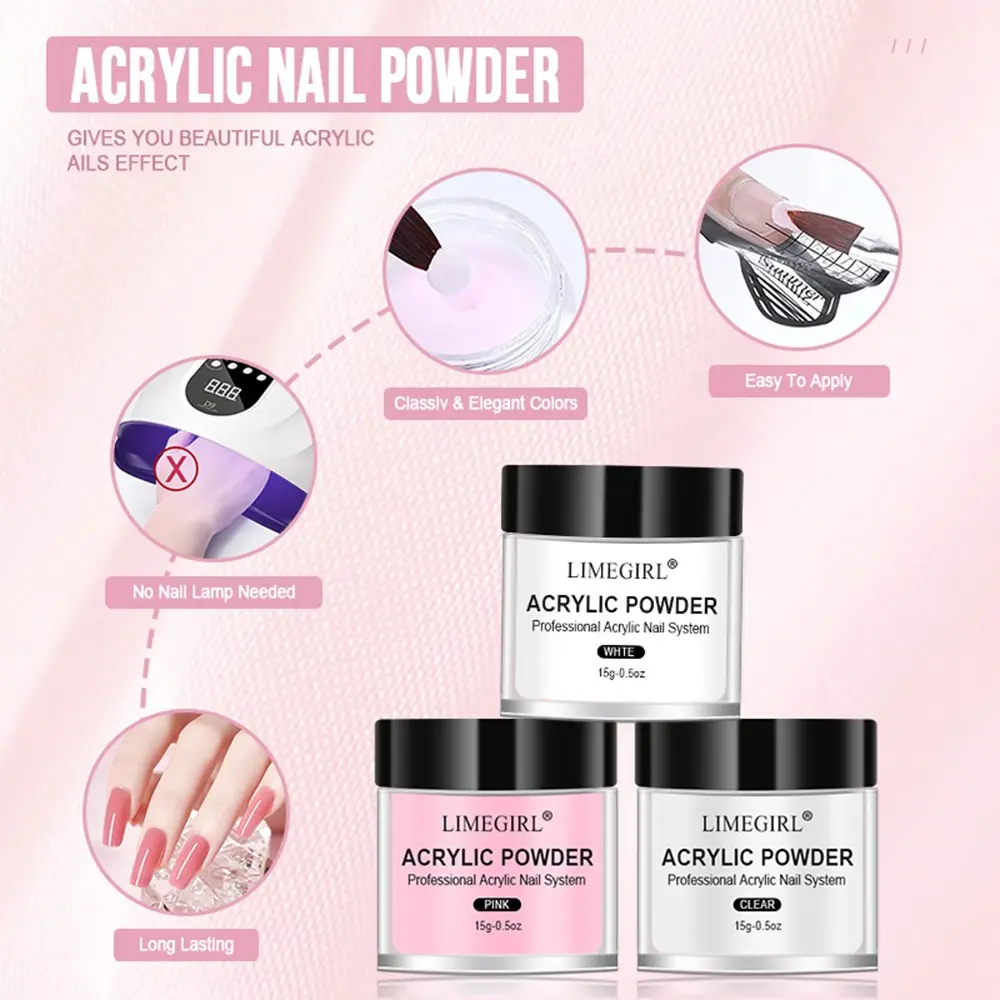 Nail Acrylic Powder and Liquid Monomer Set Acrylic Nail Kit for Nails Extension Acrylic Dipping Powder 3D Flower Carving Tools - Image 4