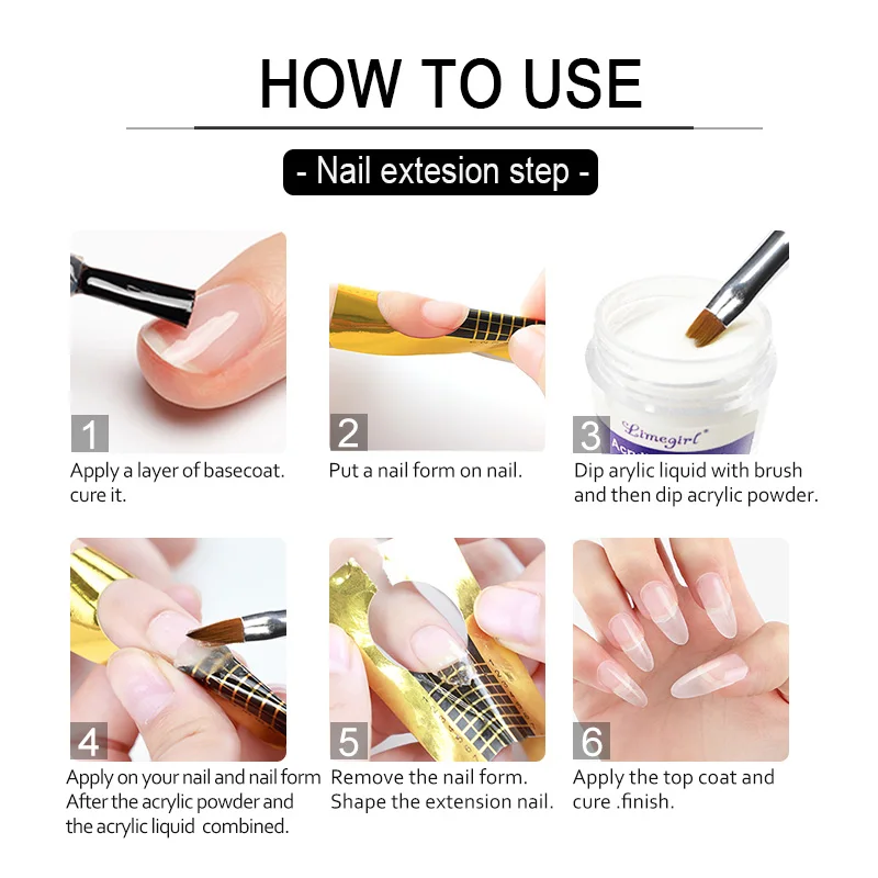 Nail Crystal Powder Kit Acrylic Liquid Set With Nail Brush Pink White Nails Powder For Nails Extension Carving Beginner Set - Image 5