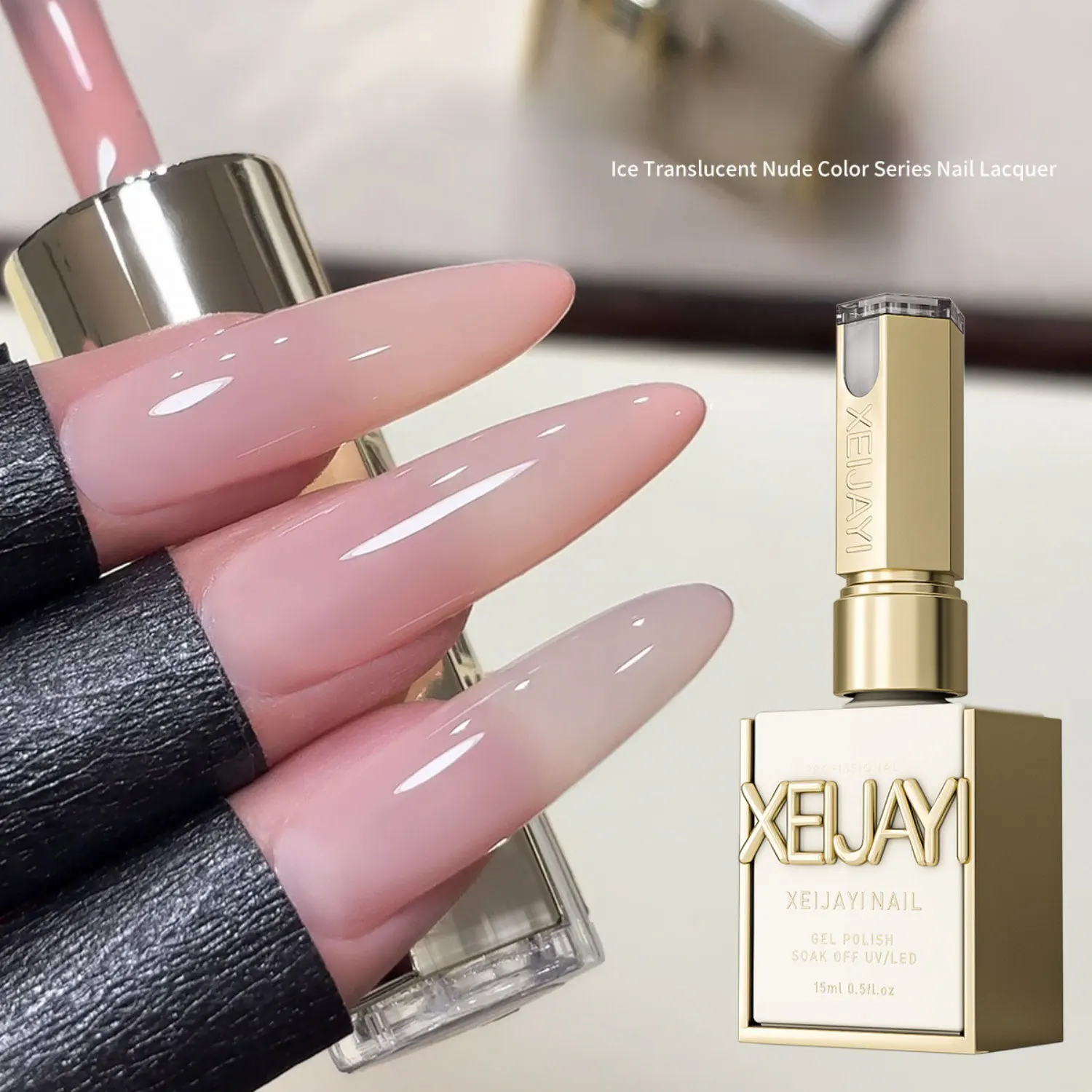 Nail Gel 15ml Ice-Transparent Nude Pink Nail Polish Full Set of Phototherapy Gel Suitable for Nail Salon DIY - Image 3