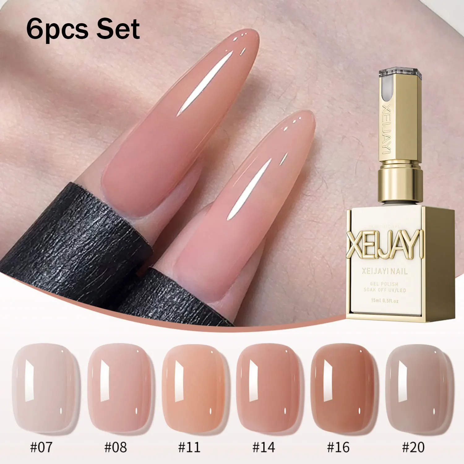Nail Gel 15ml Ice-Transparent Nude Pink Nail Polish Full Set of Phototherapy Gel Suitable for Nail Salon DIY - Image 6