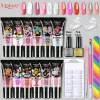 Nail Set 15ml Acrylic Gel Polish Nail Art Tool Slip Solution Builder Poly Nail Gel Set Base Top Nail Art Gel Polish Kit