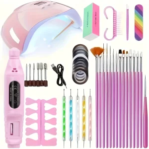 Nail Set Nail Extension Gel Nail Polish Set Acrylic Kit Polyethylene Nail Gel Set with UV LED Nail Lamp Gel Kit Nail Tool Set