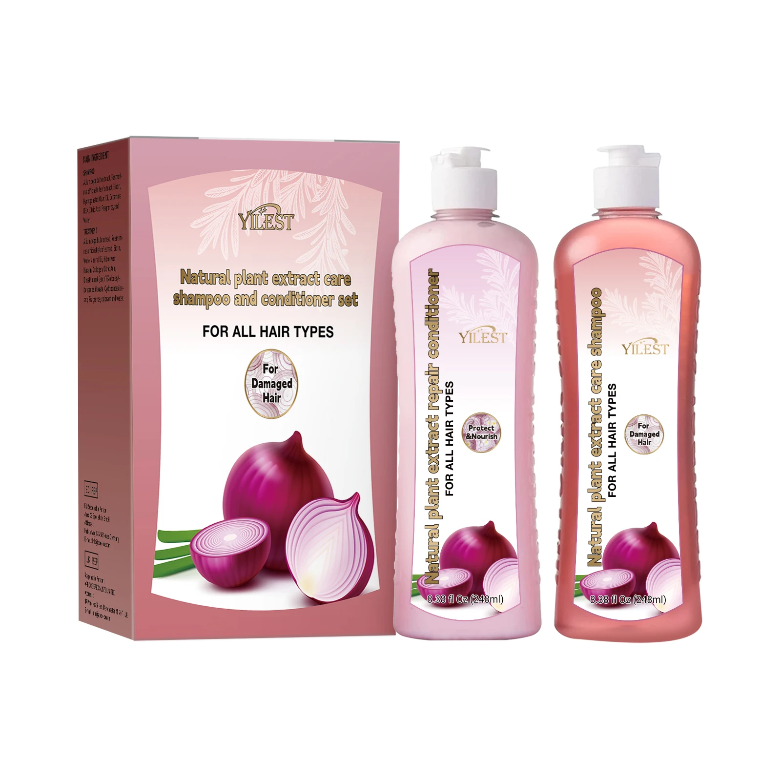 Natural Plant Shampoo & Conditioner Set 248ml by YILEST, for All Hair Types – Moisturizes & Strengthens, Complete Hair Care - Image 6