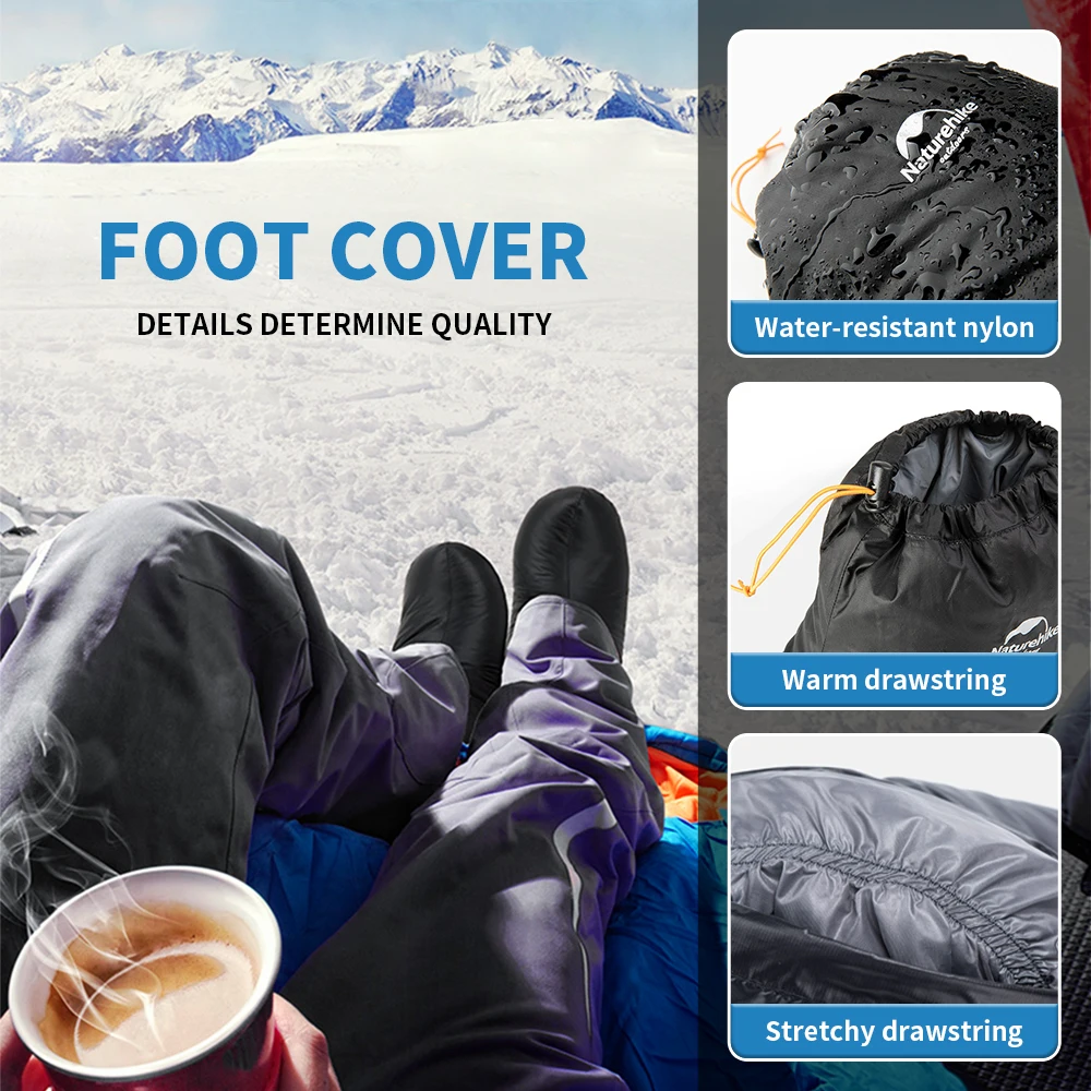Naturehike Goose Down Socks Water-resistant Windproof Outdoor Thermal Feet Cover Winter Warm Goose Down Boots Unisex Lightweight - Image 2