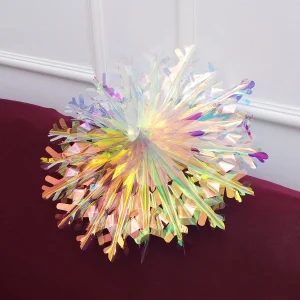 Neon Film Snow Fan Party Pendant Hanging Ornament for Christmas Wedding Birthday Festival Decorations Iridescent Foil Ceiling