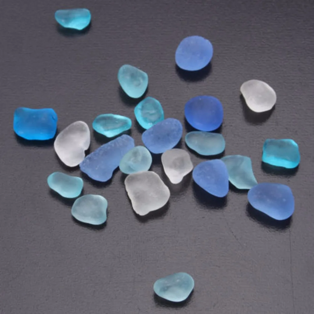 New 20pcs Sea Beach Glass Beads Mixed Color Jewelry Vase Aquarium Decoration 10-16mm - Image 2