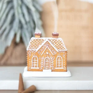 New Christmas House Ornaments Resin Wooden House Snow Dongxiang Cone Burner Ornament