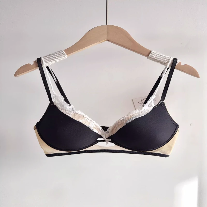 New French Lace Bra Set Ladies Push Up Lift Gathering Double Cup Small Bust Enhancer Soft Comfort Daily Wear Underwear for Women - Image 2