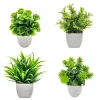 New Mini New Fake Potted Flowers Bonsai Table Decor Artificial Flower False Plants Potted Ornaments Home Garden Decor