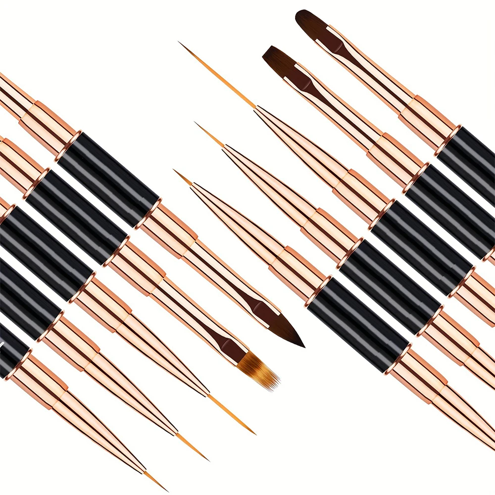 New Nail Art Brush Set, Professional 5-Piece Dual-Ended Acrylic Brushes, Line Puller, Fine Detail Brush, Ideal for Gel, 3D Nail - Image 6