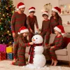 New Striped Family Matching Christmas Pajamas Mother Kids Pijamas Familiares Navidad Couples Matching Outfits Xmas Nightwear