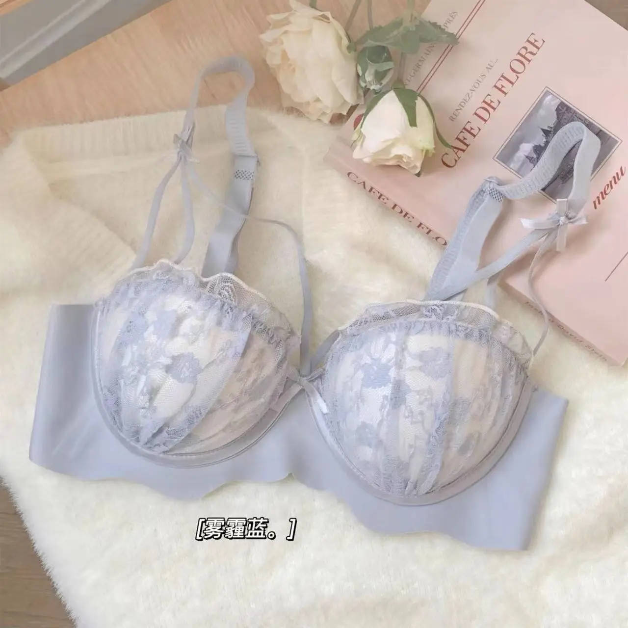 New Sweet and Cute Girl-free Undergarment Women's Comfortable Bra Cover Set - Image 5