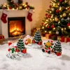 New Winter Village Tabletop Decor Christmas Miniature Landscape Set with Snowman Tree Elk House for Desktop Display Festive Scen