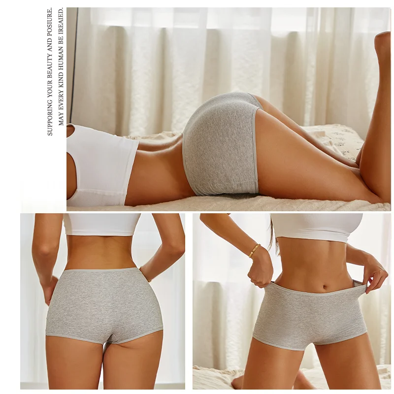 New Women's Panties Cotton Seamless Sports Boxers Underwear Female Solid Color Briefs Cozy Lingerie Intimate Underpants XS-XL - Image 2