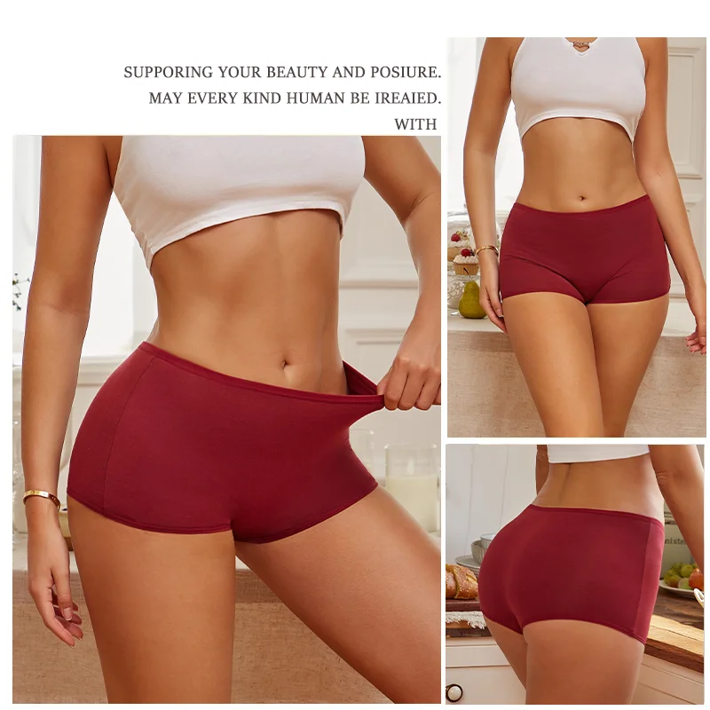 New Women's Panties Cotton Seamless Sports Boxers Underwear Female Solid Color Briefs Cozy Lingerie Intimate Underpants XS-XL - Image 3