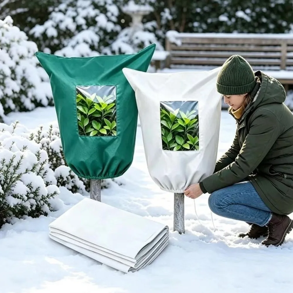Non‑woven Plant Frost Protection Cover Breathable Anti-Frost Freeze Protection Cover Cold Resistant with Zipper Drawstring - Image 3