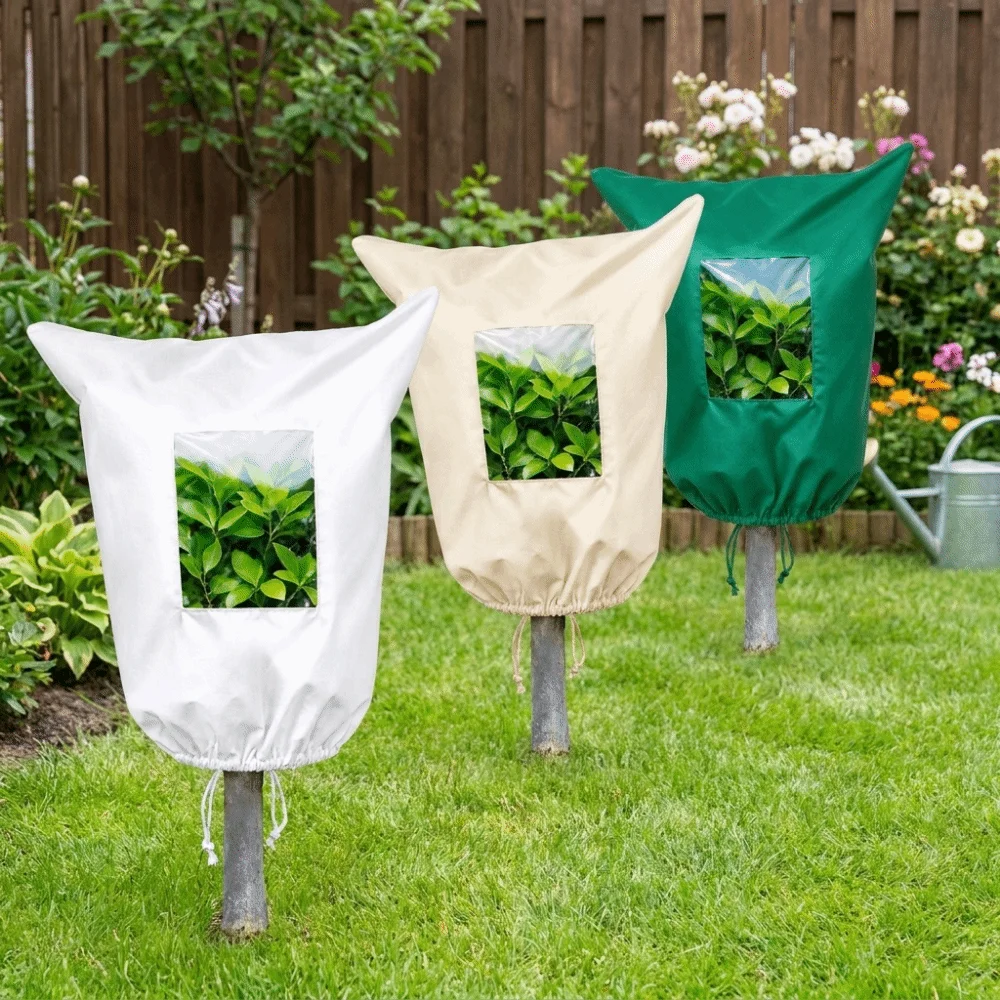 Non‑woven Plant Frost Protection Cover Breathable Anti-Frost Freeze Protection Cover Cold Resistant with Zipper Drawstring - Image 5