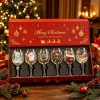 Novelty Christmas Wine Glasses Single 6Pcs Gift Box Set Christmas Stocking Tree Wreath Goblet for Christmas Party Decoration