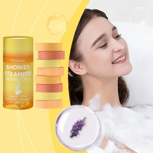 OceAura Aromatherapy Shower Steamers Tablets Moisturizing Skin Cleaning Orange Grapefruit Lavender Birthday Gifts for Women 8pcs