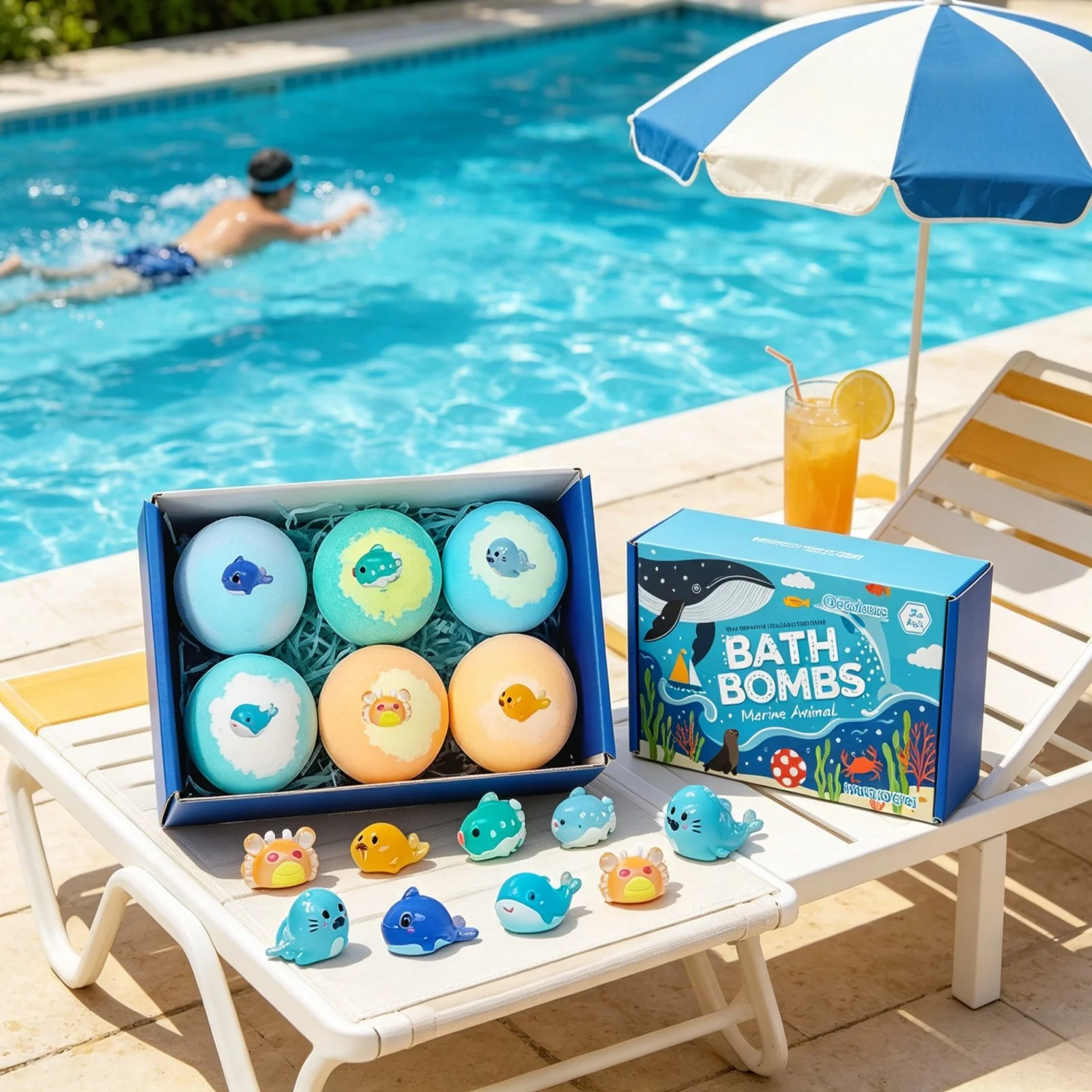 OceAura Bath Bombs with Toys Inside Fun Kids Bath Clean Skin Exfoliation Sea Salt Surprise Bath Bombs for Children Gift Set 300g - Image 6