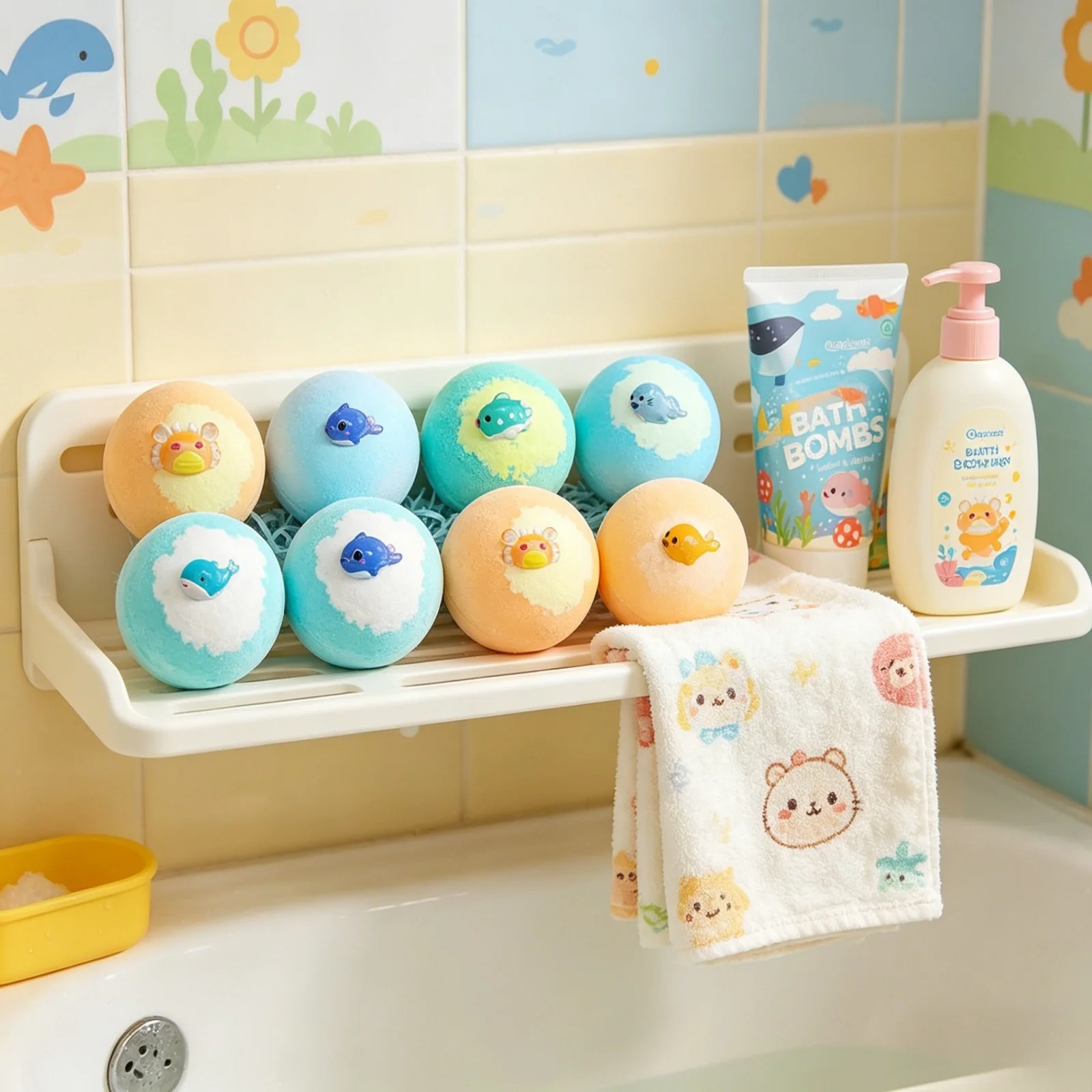 OceAura Bath Bombs with Toys Inside Fun Kids Bath Clean Skin Exfoliation Sea Salt Surprise Bath Bombs for Children Gift Set 300g - Image 3