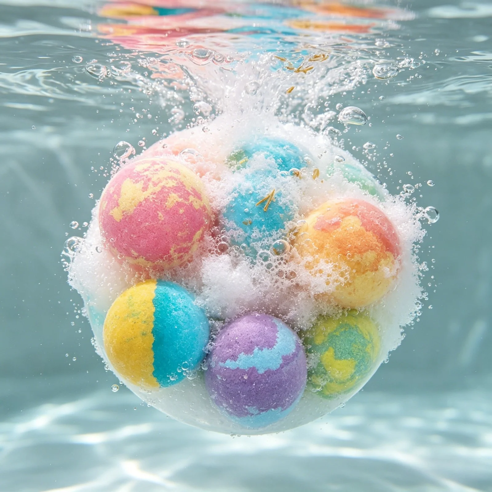 OceAura Bath Bombs Set Lily Rose Rosemary Bubble Skin Exfoliation Improve Dryness Handmade Gift Relaxing Spa Bath Salt Balls - Image 5