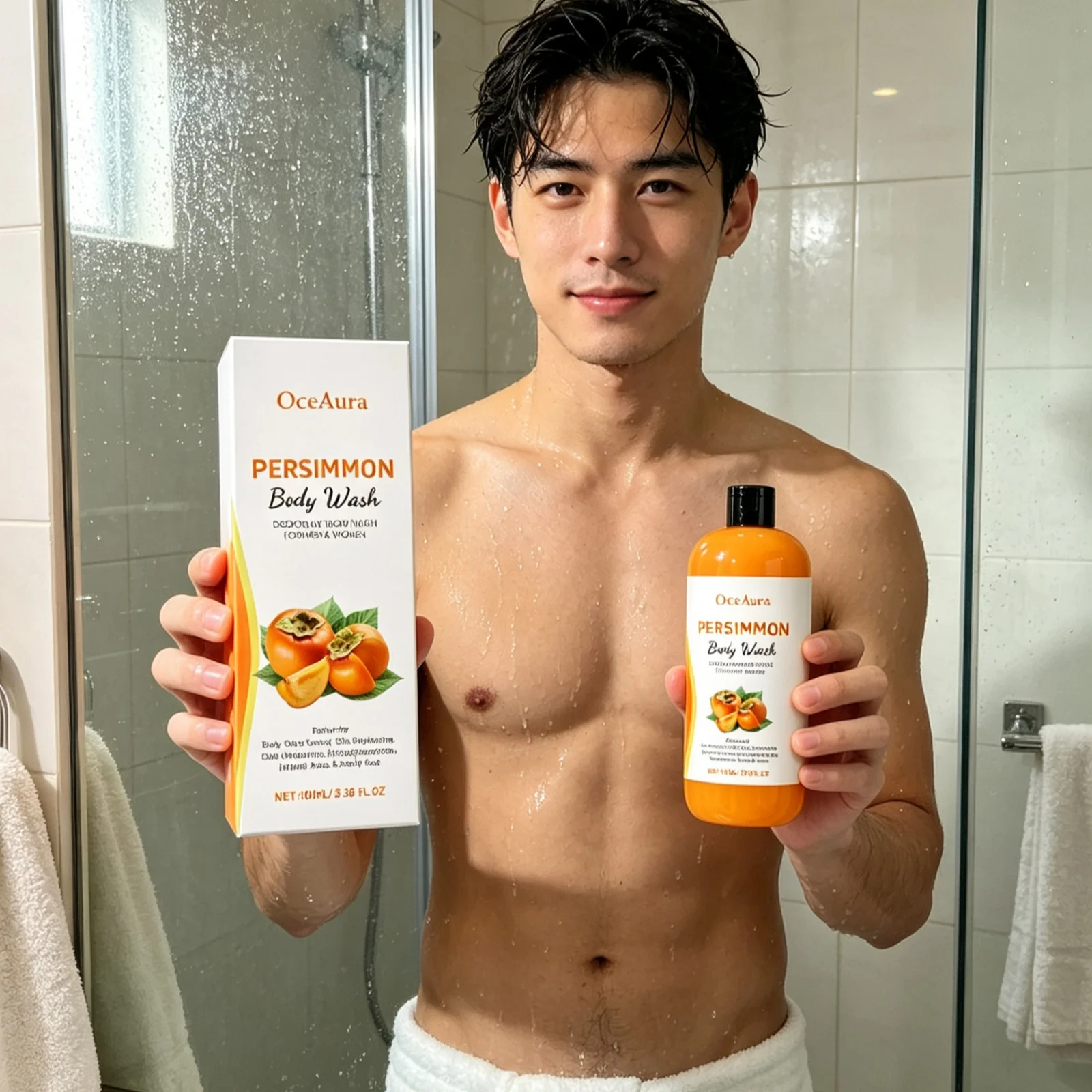 OceAura Persimmon Body Wash Gentle Nourishment Control Body Odor Non Stripping Relieve Skin Dryness Light Non Greasy Shower Wash - Image 2
