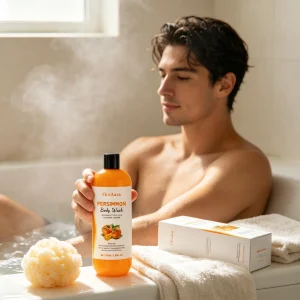 OceAura Persimmon Body Wash Gentle Nourishment Control Body Odor Non Stripping Relieve Skin Dryness Light Non Greasy Shower Wash