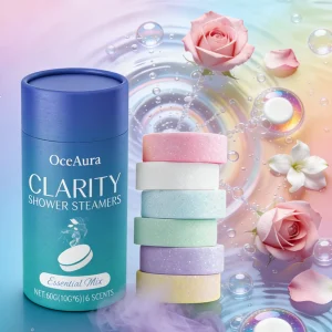 OceAura Aromatherapy Shower Tablets Relaxing Mind Stress Relief Products Lavender Orange Shower Steamers Christmas Gifts 6pcs