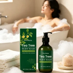 OceAura Tea Tree Body Wash Gentle Cleaning Calming Skin Moisturizing Odor Elimination Soft Smooth Skin Tea Tree Shower Gel 100ml