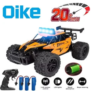 Oike Remote Control Car RC Drift Racing Vehicle Off Road Alloy 2.4G Radio High-Speed Trucks With LED Light Climbing Gift Kid Toy