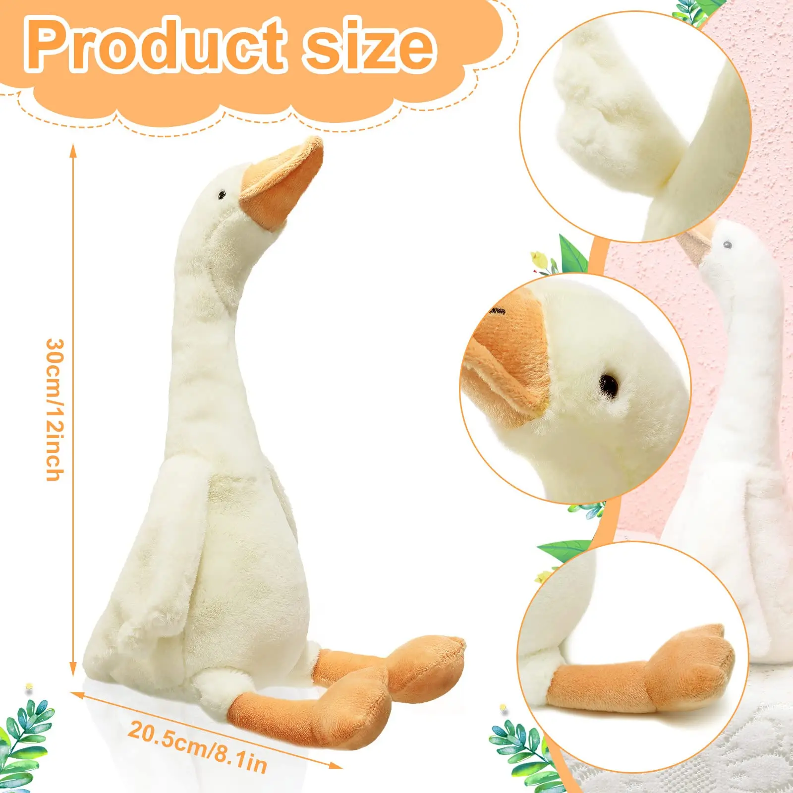 One Silly Goose Plush Stuffed Animal Toy,Swan Stuffed Animal,Funny Duck Plush Swan Toys Gifts for Birthday Favor Baby Shower - Image 2