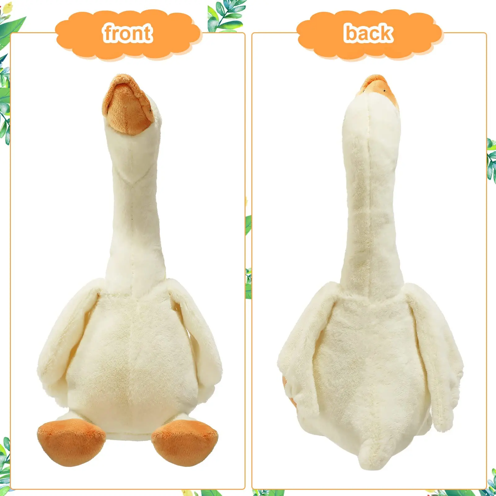One Silly Goose Plush Stuffed Animal Toy,Swan Stuffed Animal,Funny Duck Plush Swan Toys Gifts for Birthday Favor Baby Shower - Image 3