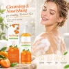 Orange Body Wash for Body Odor Removal Rich Foam Gentle Cleansing Long Lasting Moisture Refreshing All Skin Type Body Wash 120ml