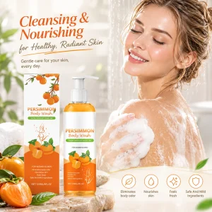 Orange Body Wash for Body Odor Removal Rich Foam Gentle Cleansing Long Lasting Moisture Refreshing All Skin Type Body Wash 120ml