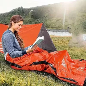 Outdoor Emergency Survival Sleeping Bag Thermal Blanket Mylar Waterproof Reusable Sack Portable Camping Hiking Emergency Gear
