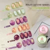 PERFECT COLOR Fruit Cat Eye Gel Nail Polish, 3g Glitter Ge Nail Polish Set, Green Pink Gold Holographic Cat Eye