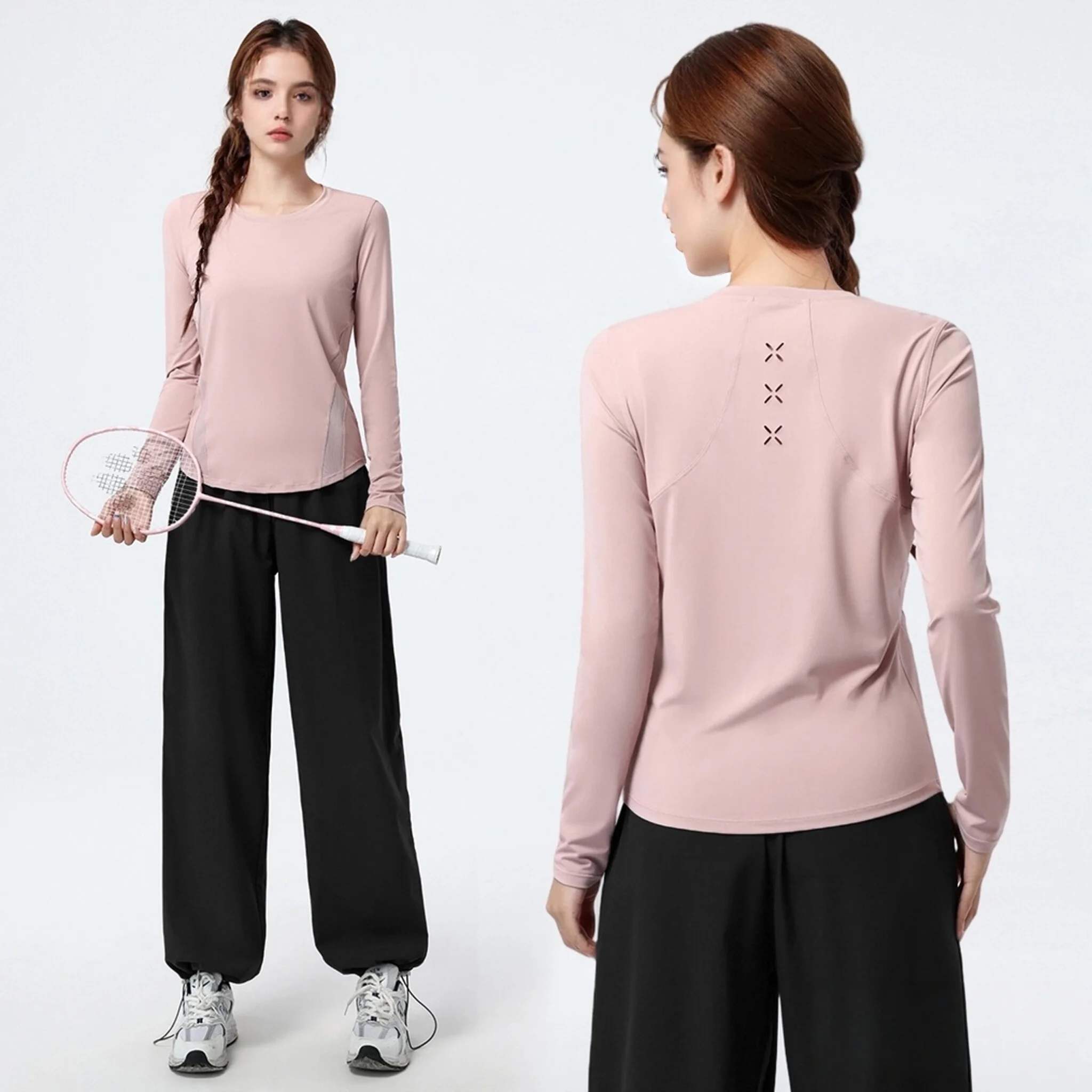 PHIGEER Women’s Yoga Set, 2 Piece - Loose Fit Sport Top and Sweatpants Workout Outfits, Activewear Matching Set Women Tracksuit - Image 2