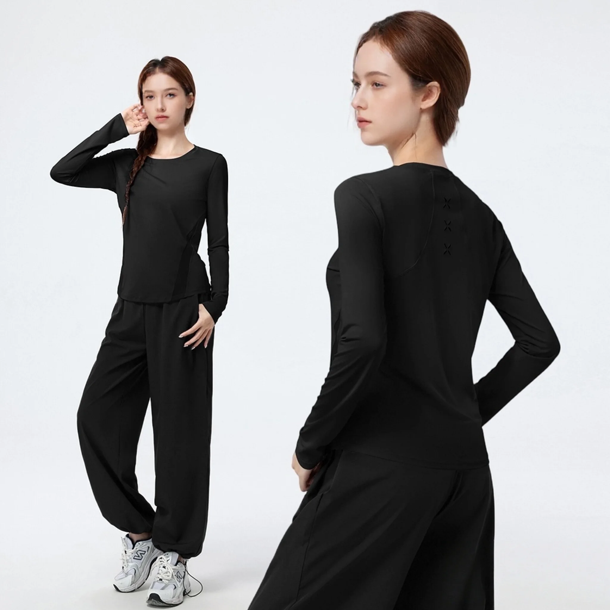 PHIGEER Women’s Yoga Set, 2 Piece - Loose Fit Sport Top and Sweatpants Workout Outfits, Activewear Matching Set Women Tracksuit - Image 4