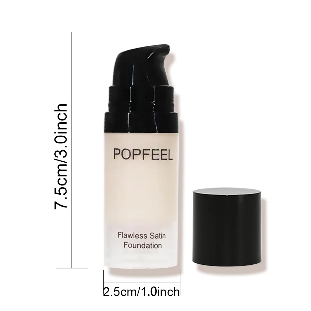 POPFEEL Flawless Satin Foundation, Full Coverage, Waterproof & Sweatproof, Long-Lasting for Perfect Base - Image 6
