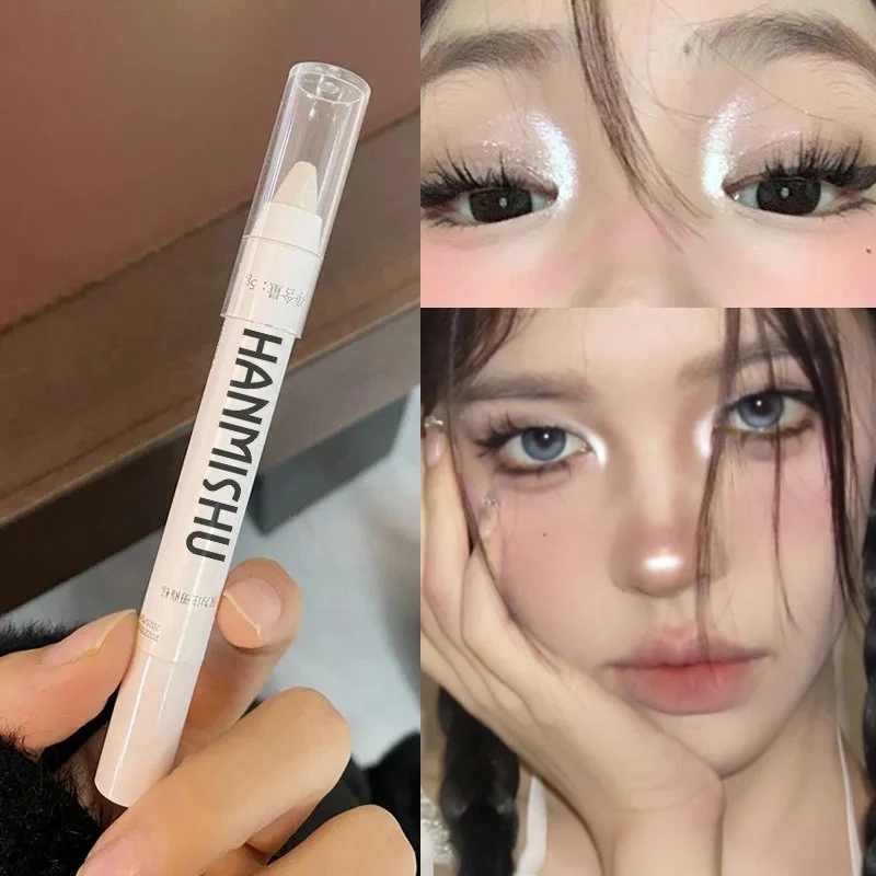 Pearl White Eye Highlight Pencil Matte Glitter Eyeshadow Stick Waterproof Aegyo Sal Eye Inner Corner Brightening Makeup Pen - Image 2